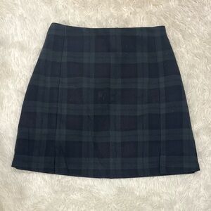 Brandy Melville Navy and Dark Green Plaid Mini Skirt